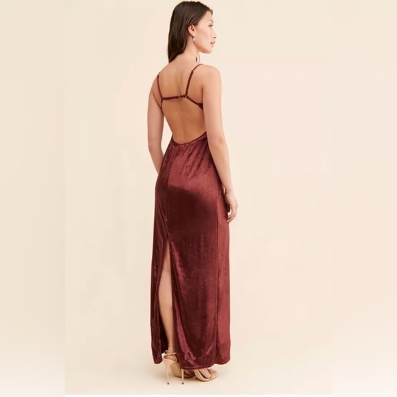 Free People Karlie Velvet Maxi Dress in Double Dare Red Size 0 NWT - Picture 5 of 11